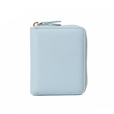 China No Woman Credit Card Organizer Wallet Purse RFID Women Small Zipper Mini Card Wallet for sale