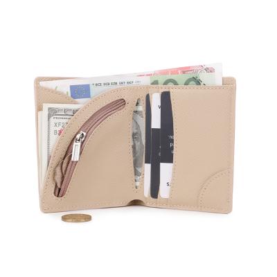 China Custom Fashional RFID Zipper Money Coin Purses For Women PU Leather RFID Blocking Ladies Wallet for sale