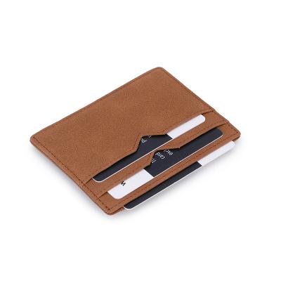 China RFID Blocking Card Holder Custom RFID Blocking Slim PU Leather ID Card Holder for sale