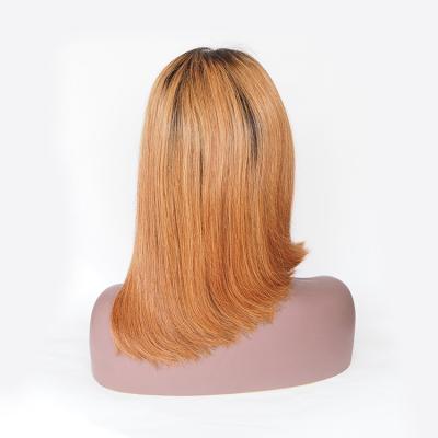 China Factory Price Straight Wavy Lace Front Wig Human Hair Bob Wig Remy Virgin Hair Black Color for sale