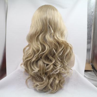 China Factory Price 16In Wave Synthetic High Temperature Fiber Wig Synthetic Hair Lace Wig for sale