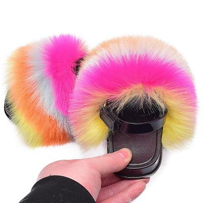 China Non-slip Hairy Fur Flip Flops Hairstyle Baby Slipper Flat Soft Classic Kids Sandals for sale