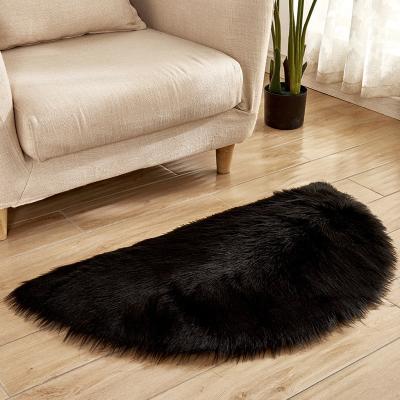 China Washable Half Around 100% Silky Long Hair Acrylir Area Rugs Faux Fur Soft Sheepskin Shag Rug for sale