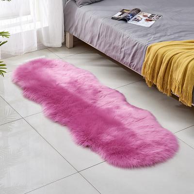 China 2P 60*180CM Washable Faux Sheepskin Blanket Carpet Rug Blankets Cheap Soft Blanket Pad for sale