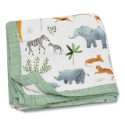 China Anti-Static Cotton Muslin Bamboo Blankets 4 Layers Muslin Baby Wraps Blanket Bamboo Muslin Wraps for sale