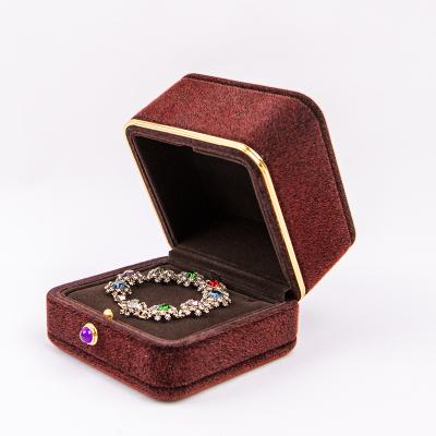 China New Velvet Metal Jewellry Necklace Box Luxury Popular Elegant Luxury Pendant Package Case For Cameo for sale