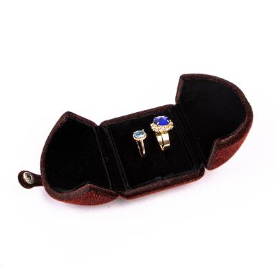 China Small Unique Fancy Exquisite Custom Elegant Luxury Couples Ring Case Wedding Rings Boxes For Sale for sale