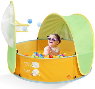 China UV Protection Pop Up Baby Play Beach Tent 2 in 1 Sunshade Canopy UV Protection with Portable Basketball Hoop for sale