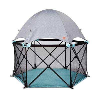 China Diamond Ground Nail Fast Easy hexagonal set up 6 panel baby dome tent for indoor outdoor baby dome with canopy UV protection for sale