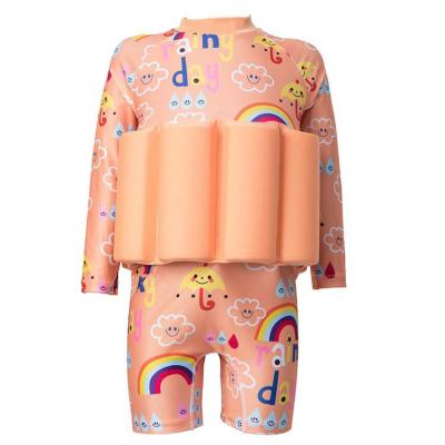 China Removable Padded Amazon Custom Cut One Piece Anti-Chlorine Anti-UV Bikini Girls Boys Long Sleeve Float Swimsuit Kids Baby Safety Swimwear for sale