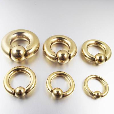 China Action Punk Big Spring Gold Stainless Steel Captive Circle Rings CBR Ear Nose Closure Piercing PA Ring Body Jewelry for sale