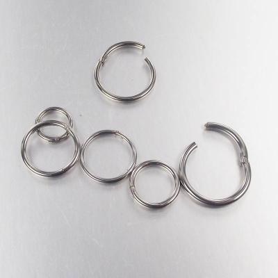 China Septum Clicker Segment Circle Nose Ring Lip Cartilage Ear Helix Steel Body Punk Hinged Surgical Piercing Jewelry for sale