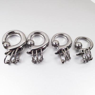 China CLASSIC Large Size Plug Body Captive Body Rings CBR Spring 3 Beads Spring 3 Stainless Steel 316L Stainless Steel Piercing Jewelry for sale