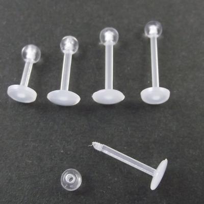 China 16G 12mm Clear Plastic Invisible Soft Body Lip Piercing Jewelry Punk Labret Rings Tragus Ear Piercing Jewelry for sale