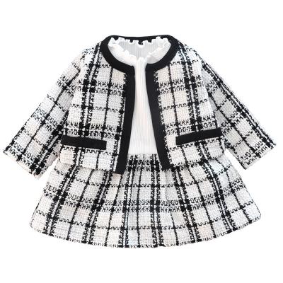 China Breathable Baby Clothes Newborn Babies Skirts Suit With Coat Fashion New Style Infant Spring Autumn Cotton Party Dress 0-3Y for sale