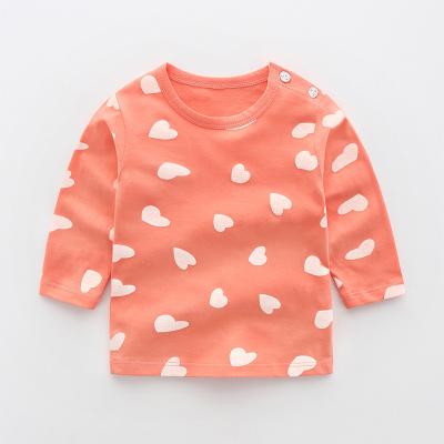 China Breathable T-shirts for kids girl long sleeve shirt for 1-5t girls clothes stripe cartoon kids t-shirt fashion 2021 kids casual clothes for sale