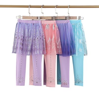 China 2021 New Breathable Cotton Girls Leggings Spring Spring Clothes Korean Style Children's All-match Wear Hakama Dance Dress Thin Outer Pants for sale