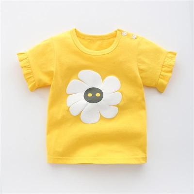 China 2021 summer breathable baby clothes short sleeve t-shirt for girls kids clothes high quality shirt cotton boy infant top vestido for sale