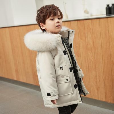 China 2022 New Children's Long Sleeve Down Jacket Boys' Middle And Long Baby Thickened Jacket For Winter Season 2-12 Years Kids Outwear for sale