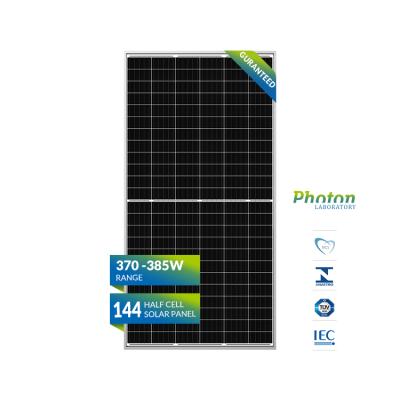 China Hot selling On/off-grid/hybrid solar system solar panel silicon 370w 375w 380w standard monocrystalline solar panel for sale