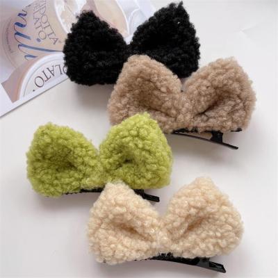 China South Korea side of the hair clip plush bow hairpin the new hits the new hair clip fashion girl spice girl 2023 hairpin headdress for sale