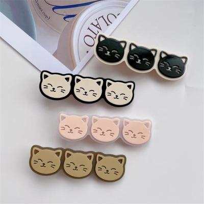 China Cute Hair Clip Cat Band Hair Clip Side Acetate Hair Accessories Cartoon Girl Clip Fashion Duckbill Clip for sale