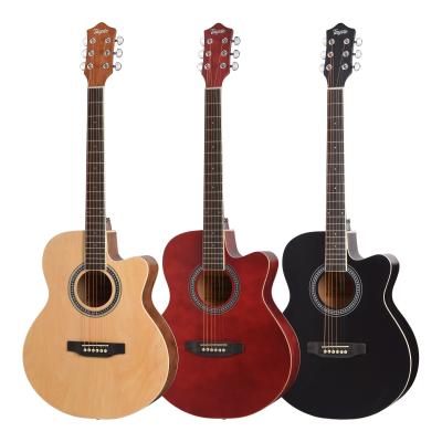 China Best Price Basswood Guitarras Best Price OEM 40 Inch Acoustic Guitar Matt Cutaway Beginners Guitars For Sale for sale