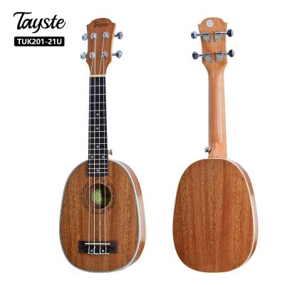 China Sapele China Ukulele Factory Wholesale OEM Brand 21 Inch Soprano Ukulele Pineapple Shaped Ukulele for sale