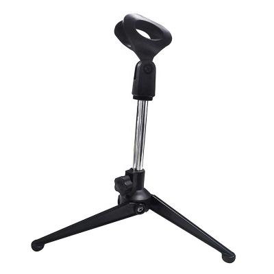 China Portable Metal Table Microphone Desk Stand Tripod Microphone Electroplating Stand for sale