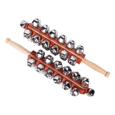 China Metal Hand Sleigh Bells 25 Bells Musical Instrument Hand Bell Toys GST-06 for sale