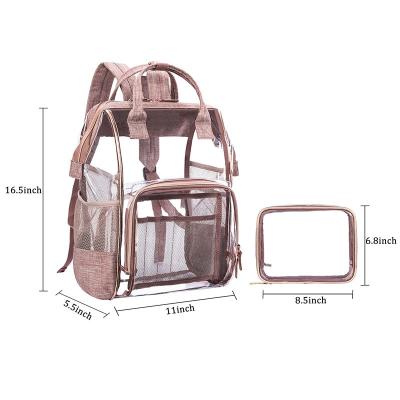 China Waterproof Elegant Holographic Transparent Pvc Bag Durable Clear Backpack For School And Working for sale