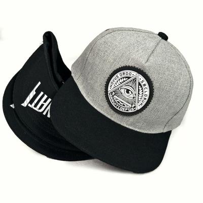 China Azo Gray 6 Panel Snapback Hat JOINT Cheap Factory Free Factory Free Promotion Custom Baseball Caps for sale