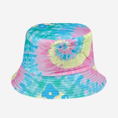 China Fashionable new street sunscreen personality all-match color gradient tie-dye sunscreen hat men and women bucket hat for sale