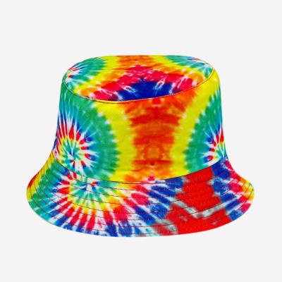 China Wholesale Custom Sunscreen Soft Cool Girl Style Sun Hat All-match Tie Dye Bucket Hat For Women for sale