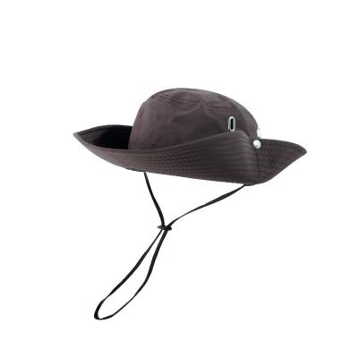 China Custom Adjustable Bucket Hat Sunscreen Sun Protection Cotton Rope Outdoor Windproof Cowboy Hat for sale