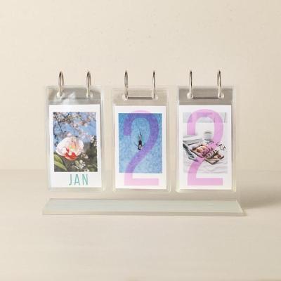 China Hot Selling Modern Calendar Photo Album Acrylic Calendar Holds Fujifilm Instax Mini Frame Polaroid for sale