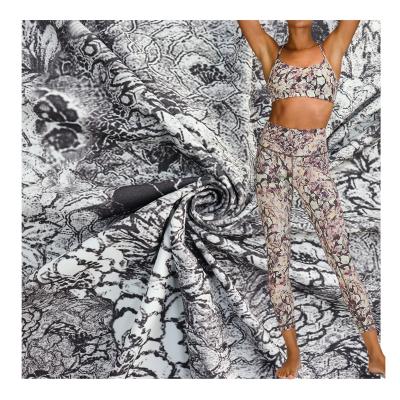 China Double faced good quality sportswear nylon spandex fabric printed stretch fabric for yoga wear for sale