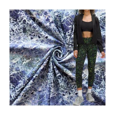 China Double sided yoga wear printed stretch fabric gym fitness lululemon spandex fabric for sportswear for sale