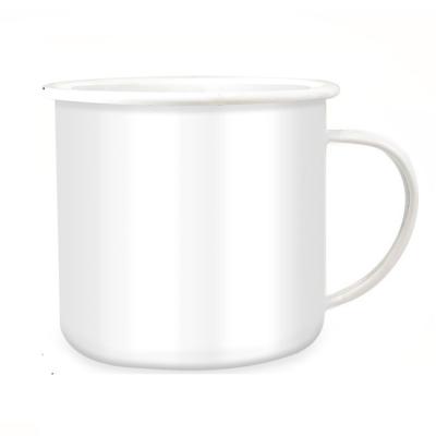 China Custom Rim Camping Enamel Mugs With Volume Viable Custom Color Decal for sale