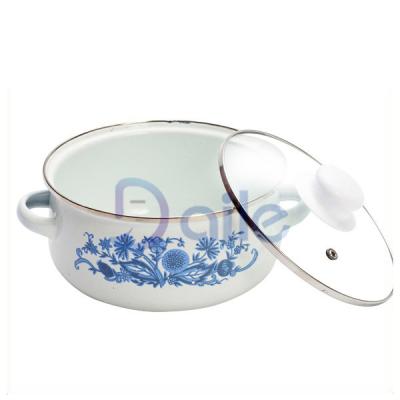 China Sustainable Enamel Dinnerware Enamel Utensils Casserole Granite Cooking Pot for sale