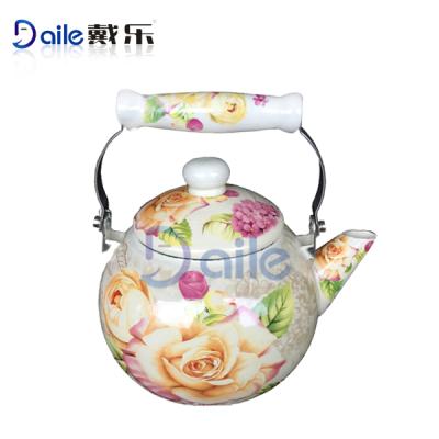 China Durable High Quality Decal Enamel 2.2L Kettle for sale