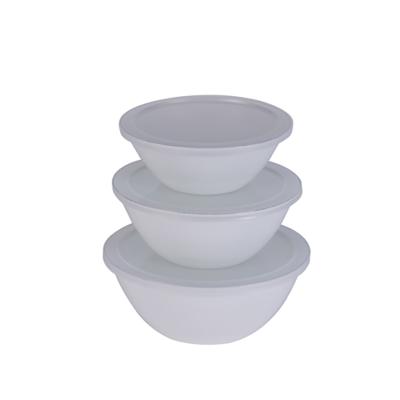 China Sustainable Wholesale Custom Size Enamel Coating Salad Bowl With Lid for sale