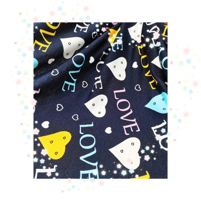 China High quality fashion clothing fabric cotton polyester cotton stretch love peach print crystal cotton fabric imitation breathable for sale