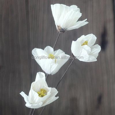 China Michelia alba flower magnolia natural dry artificial handmade flower by corn corn skin husk and yarrow for sale