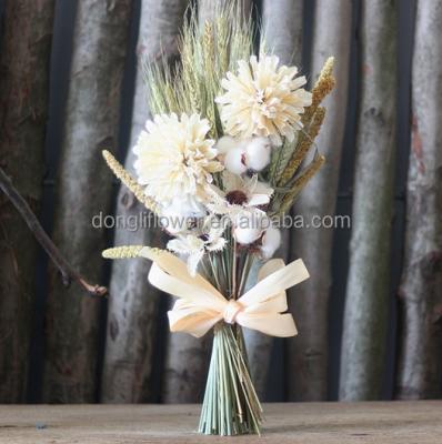 China Craft Project Dried Flower Craft Made by Pink Wheat Cotton Chrysanthemum Silk for sale