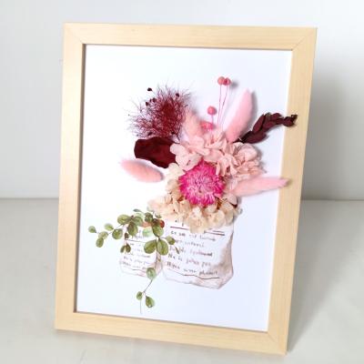 China Gifts dried flowers natural scrapbook wooden frame, flower craft, gift or home decor for sale