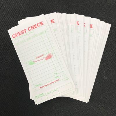 China Mexico style single part Hotel Guest Check / Carbonless Forms Carbonless Black Ink On Paper for sale