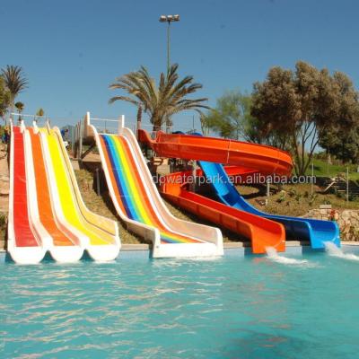 China Fiberglass Water Park Outdoor Equipment Straight Slide Curved Slide Camping Area Fiberglass Water Slide for sale