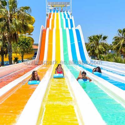 China Large Commercial Fiberglass Water Amusement Park Equipment Rainbow Slide Fiberglass Water Slide Long for sale