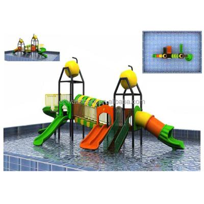 China Commercial Plastic Water House Water Playground Water Playground Aqua Water Park Multi Slide Group Water Slide With Water Bucket for sale